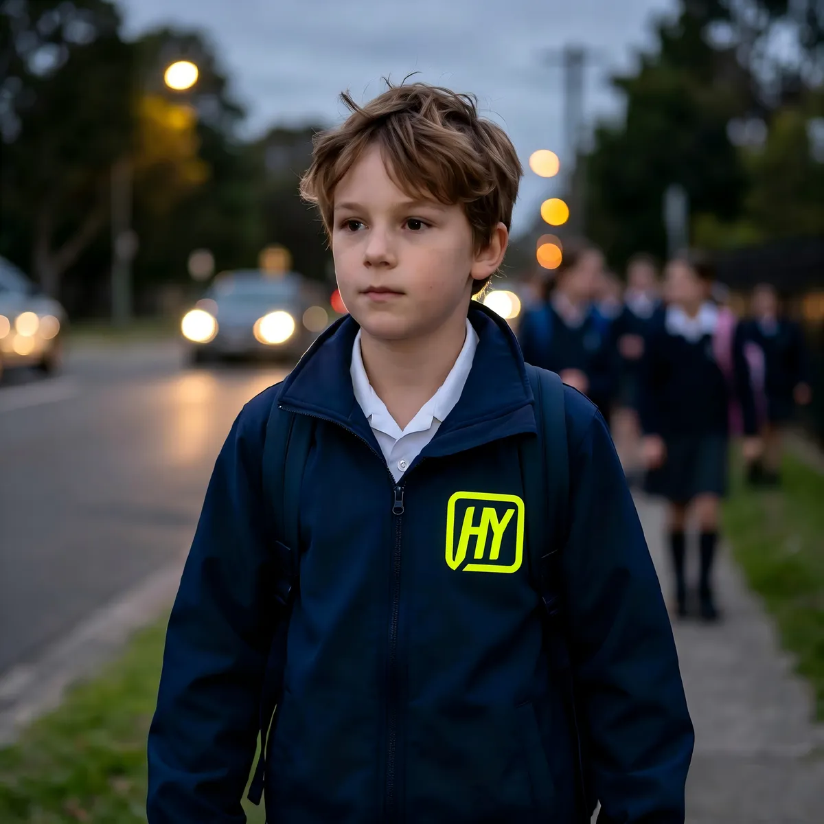 Fluorescent Silicone Patches on children's clothing and schoolwear with bright fun fluorescent colors