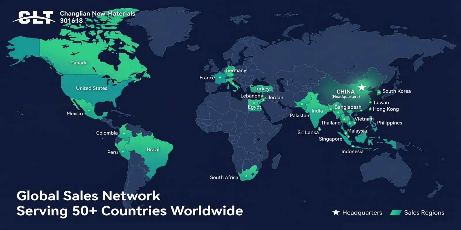 Changlian Global Sales Network Map