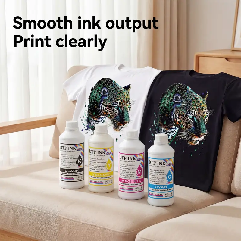 Industrial color ink scene display for professional garment printing