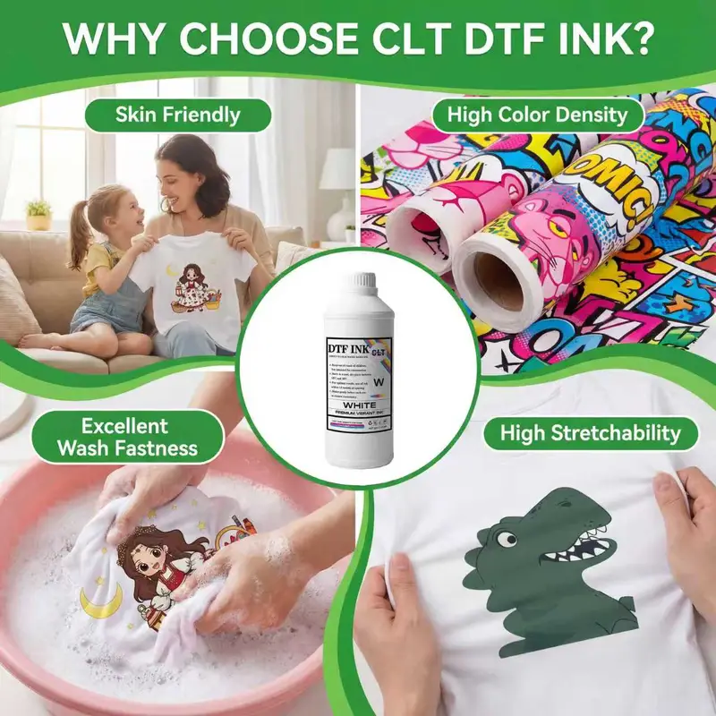 Industrial dtf ink showing high whiteness and fluidity