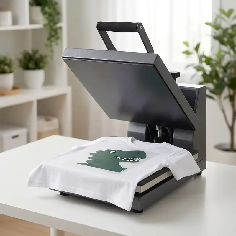 DTF heat press process for durable fabric transfer