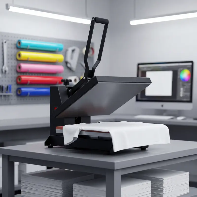 Heat press flattening for garment preparation