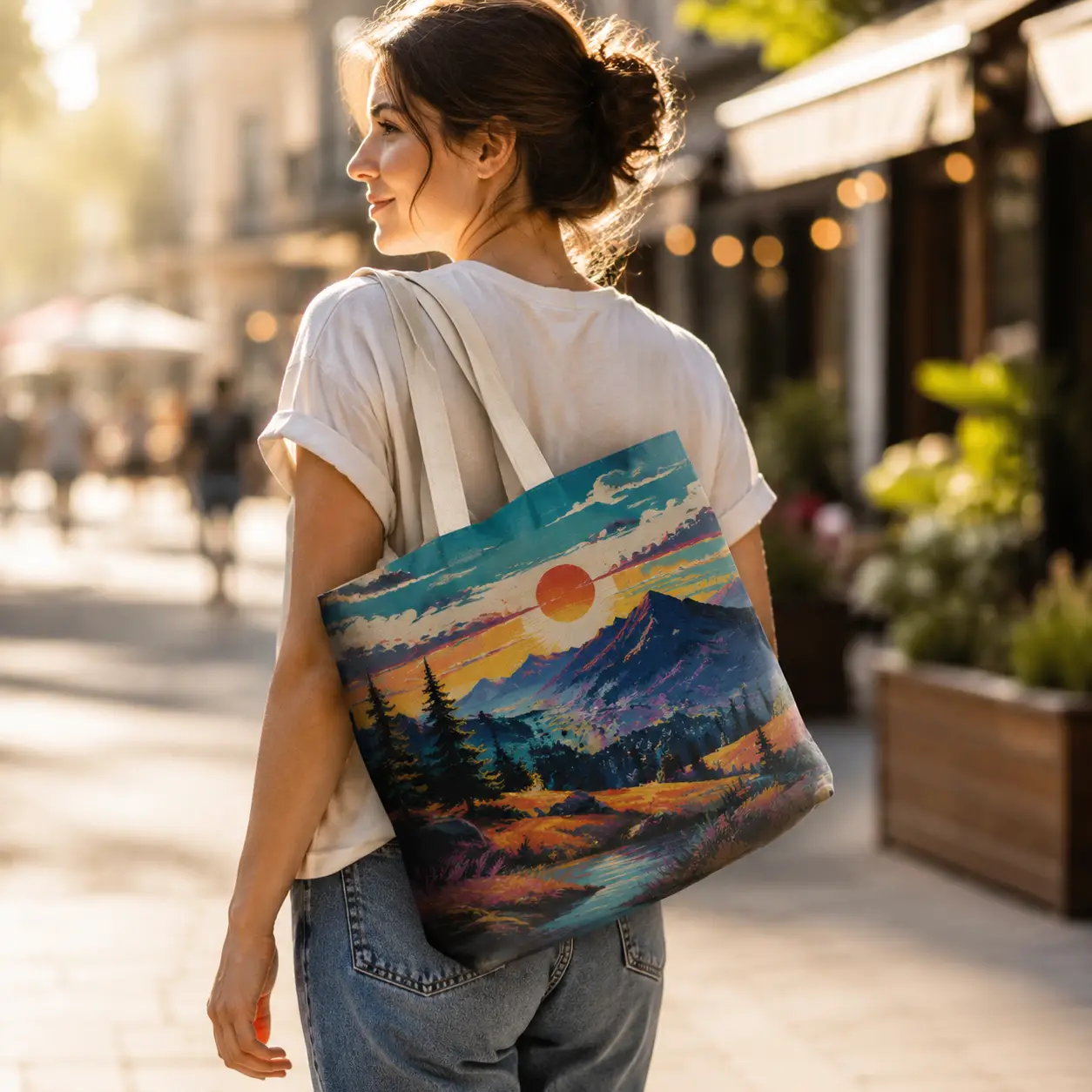Diversified product offerings including heavy-duty canvas bag printing on 6-station carousel