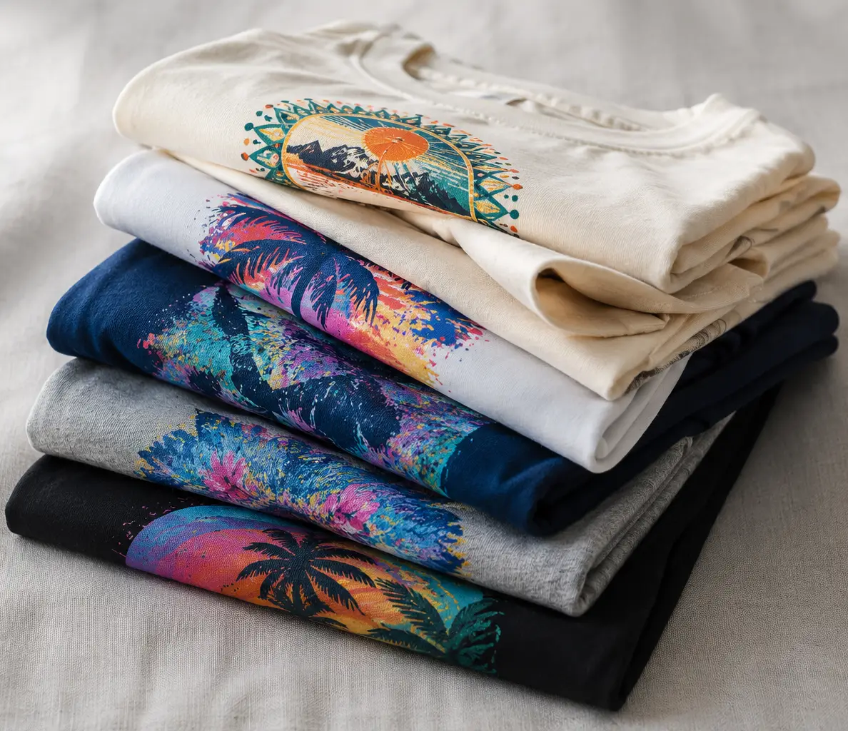 High-volume custom cotton T-shirt production with the CLT-DTG-2IN1-45-70 compact hybrid setup