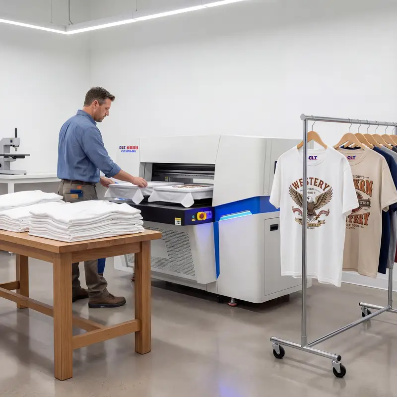 On-demand personalized apparel fulfillment with professional DTG printers