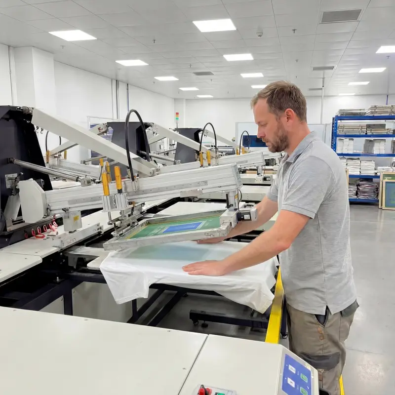 Visual alignment system on automatic silk screen machine